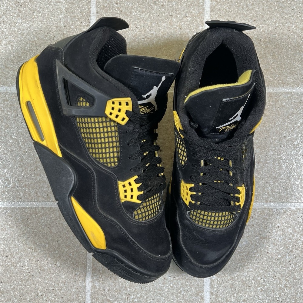 Size 10 - Nike Air Jordan 4 Retro Thunder 2023 Black Yellow DH6927-017 Men's